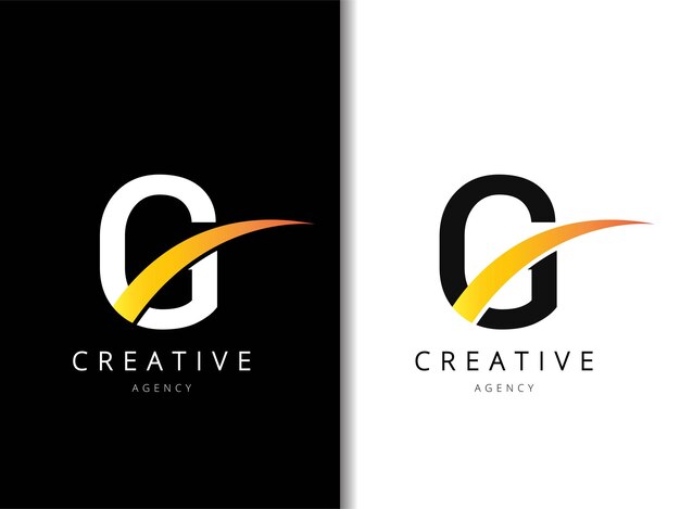 G Letter Logo Design met achtergrond en creatief bedrijfslogo Vector illustratie