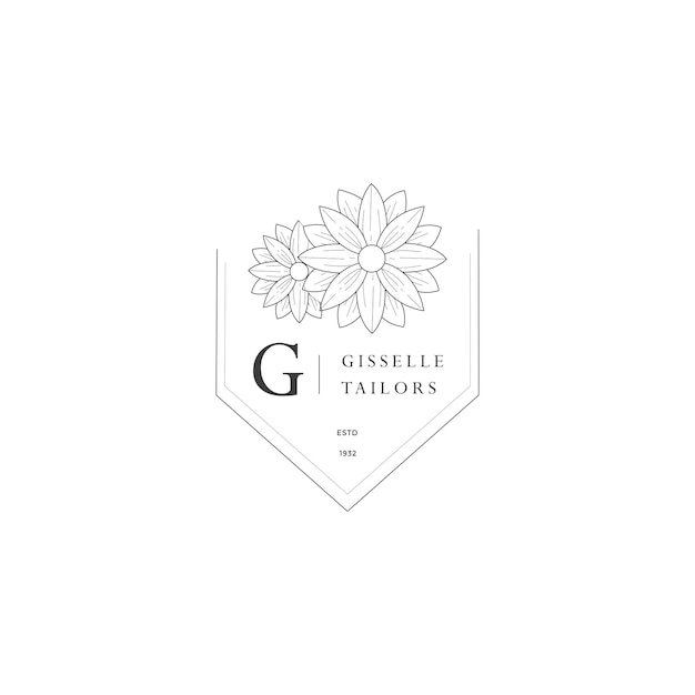 G Letter-logo met creatief bloemenconcept voor bedrijfsschoonheid, onroerend goed Premium Vector