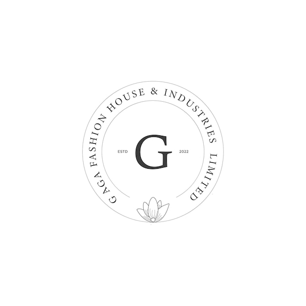 G Letter-logo met creatief bloemenconcept voor bedrijfsschoonheid, onroerend goed Premium Vector