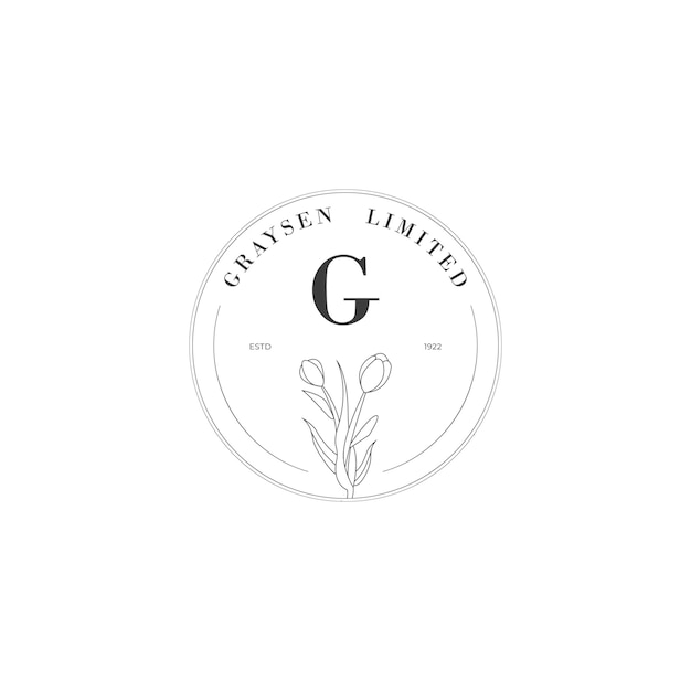 G letter-logo met creatief bloemenconcept voor bedrijfsschoonheid, onroerend goed premium vector