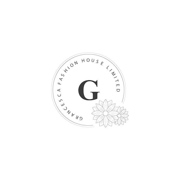 G Letter Logo with creative Floral concept for company business beauty real estate Premium Vector