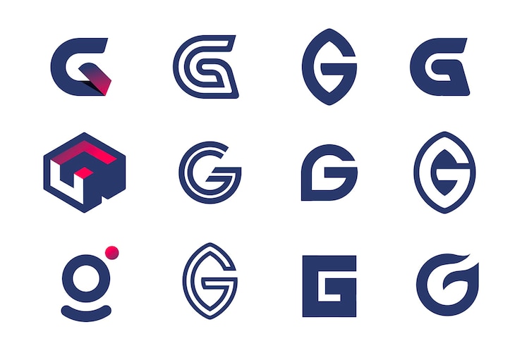 Vector g letter logos symbol set