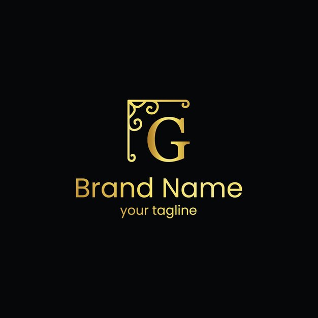 G Letter luxury monogram logo design template