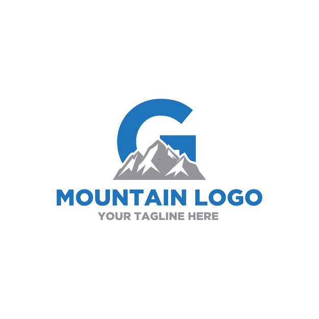 G letter mountain iconmountain climbing Climb rocky hill adventure vector logo rock climbing icons