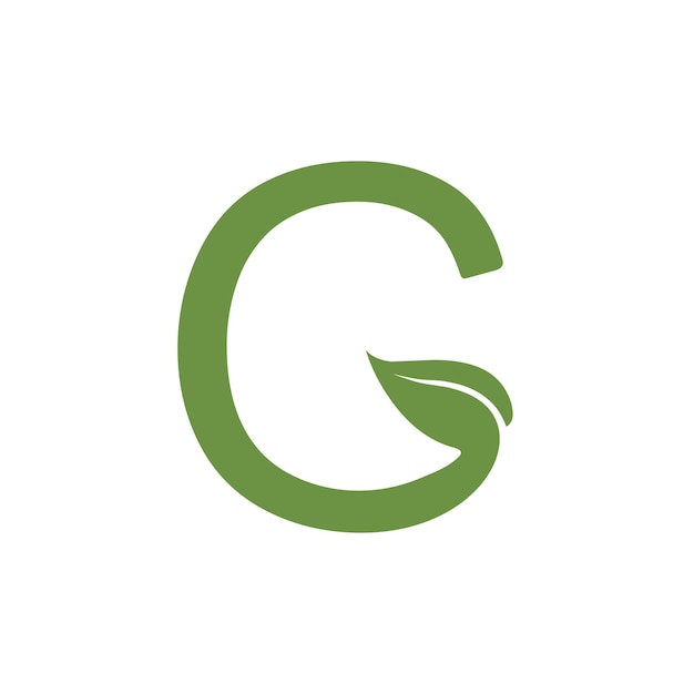 G letter nature leaf combination logo design