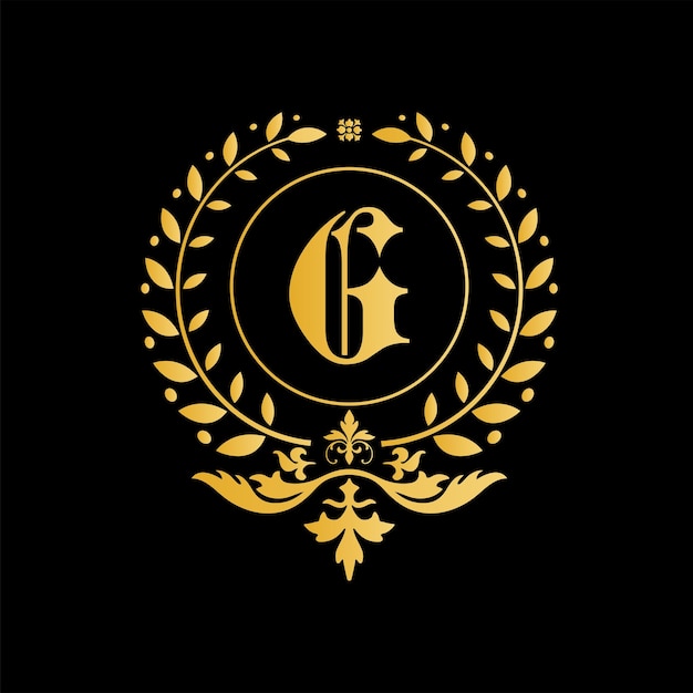 Modello g letter royal luxury logo in grafica vettoriale per restaurants royalty boutiques cafe hotel