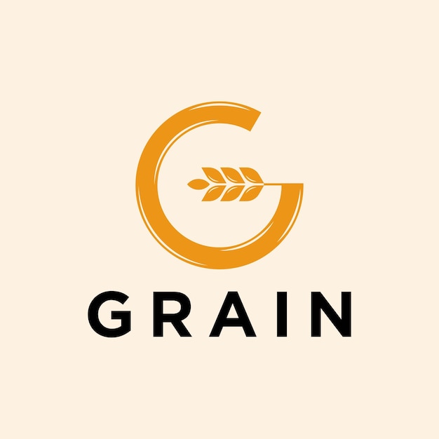 G letter wheat grain logo vector icon illustration