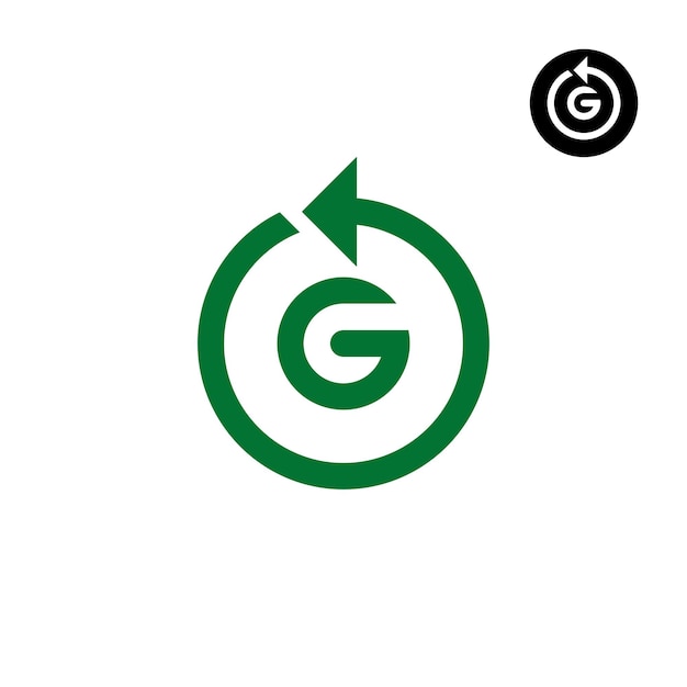 G Letters Reset arrow of een Re-logoontwerp