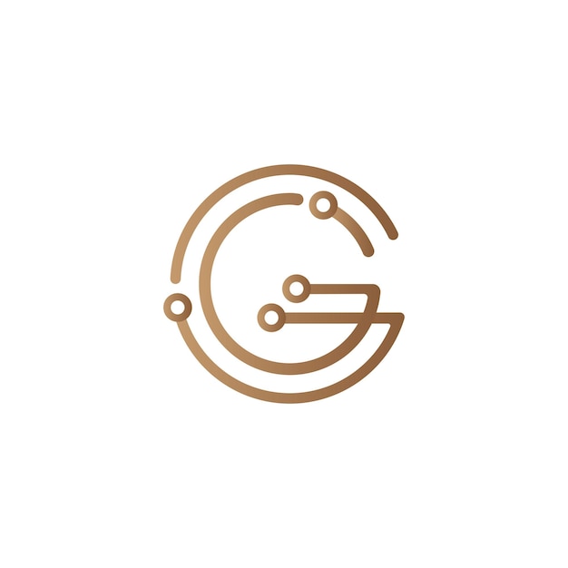 G-logo letter g-logo met lijn- en technologieontwerp