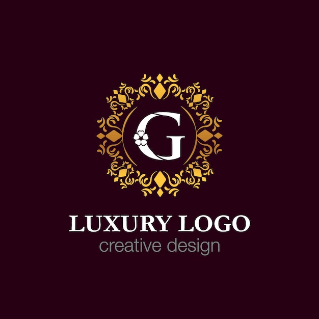 Logo di lusso g icona del logo di lusso g dorato