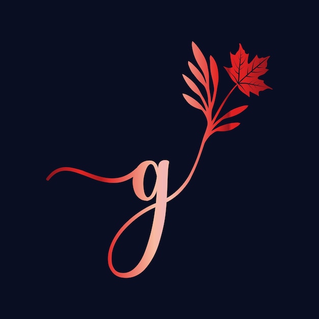 G Monogram-logotype voor esdoornblad