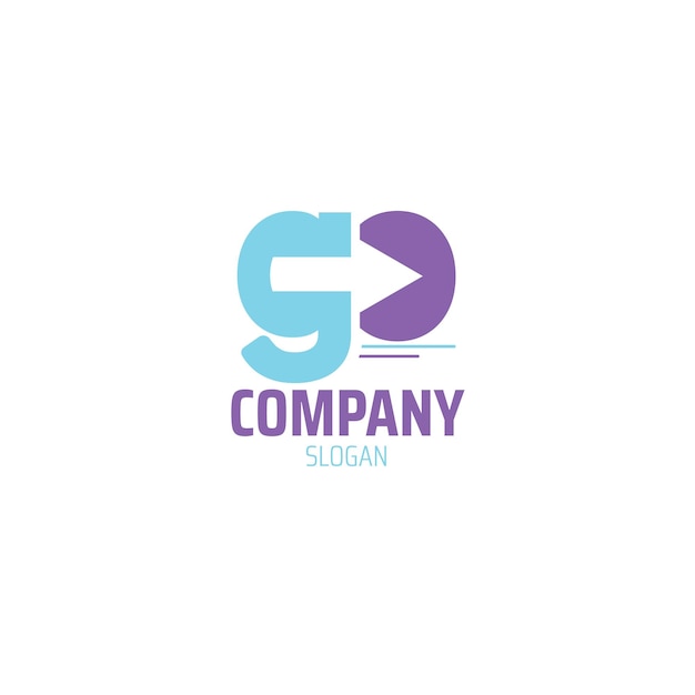 g 및 o 최소한의 평면 로고 디자인