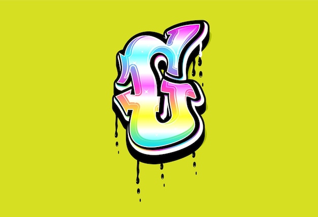 G pastel graffiti alfabet vector logo