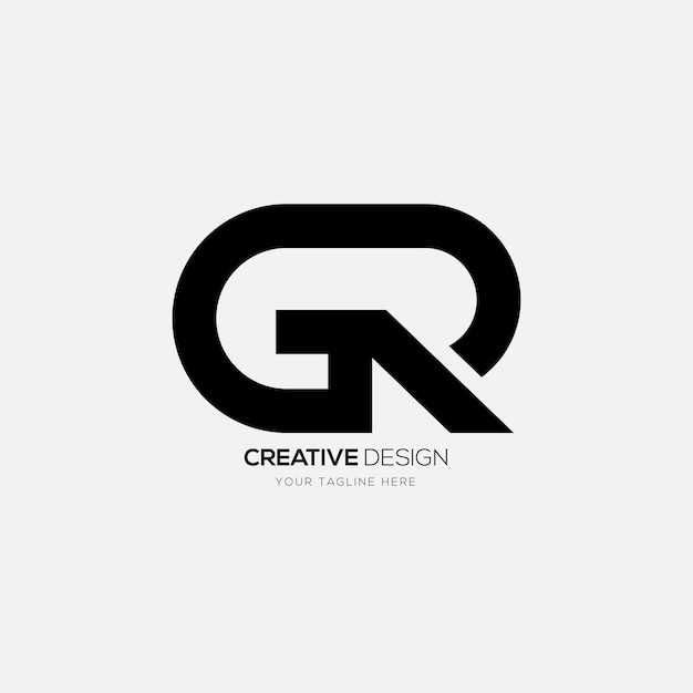 G R creative letter elegant shape abstract logo
