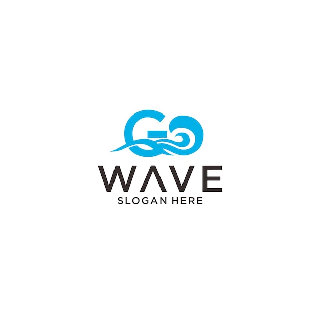 Шаблон дизайна логотипа g wave