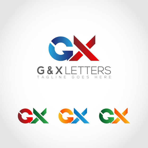 Vector g x letters logo template design free vector