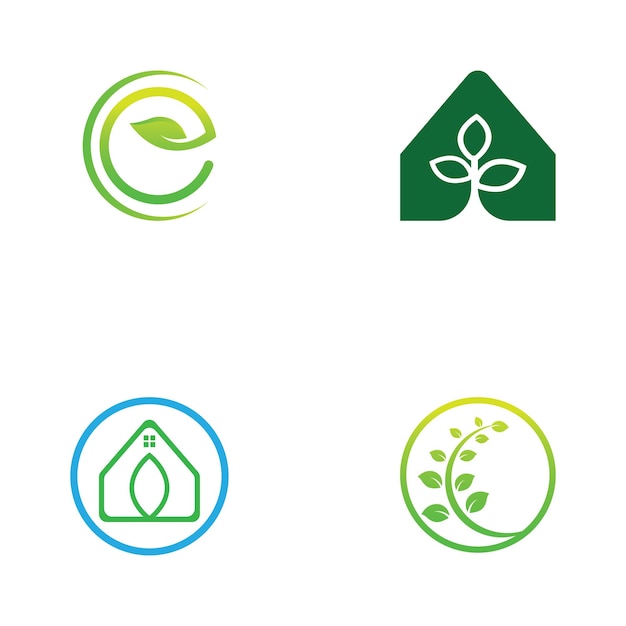 Ga groen blad ecologie Logo natuurelement