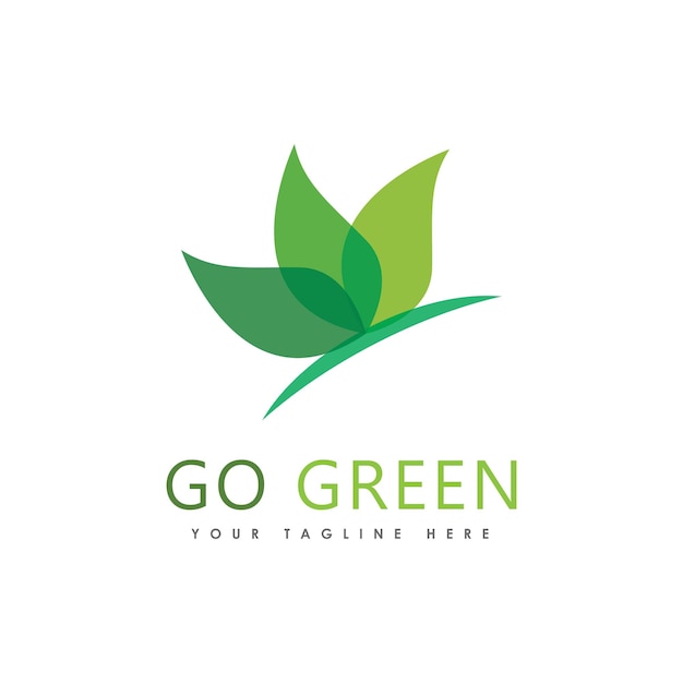 Ga groen Eco Tree Leaf Logo sjabloonontwerp