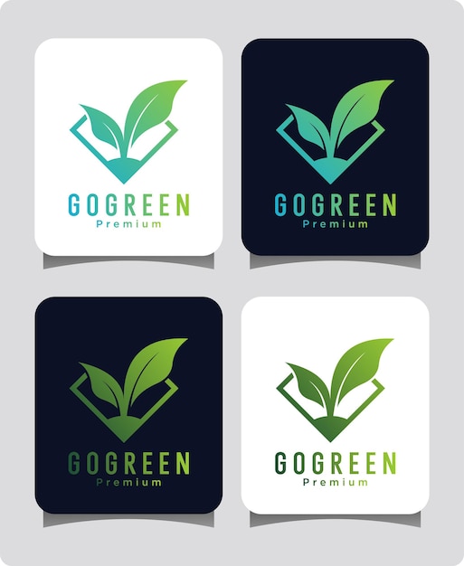 Ga groen logo ontwerpsjabloon