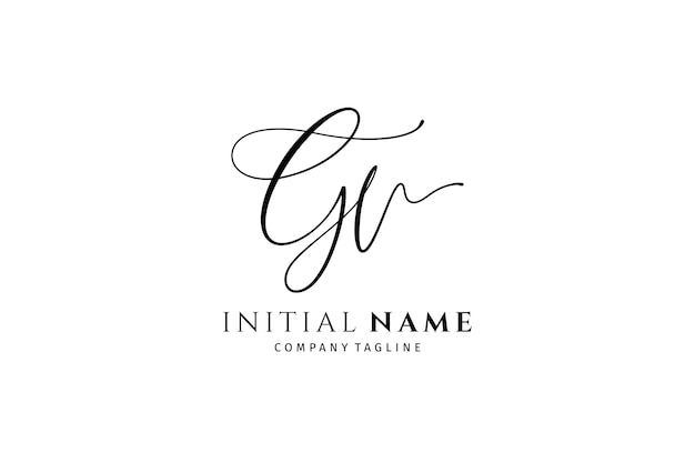 Ga initial handwriting logo Monogram letter signature vector