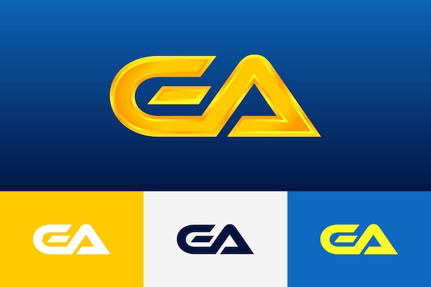 GA Initiële moderne Logo kleurovergang sjabloon voor zakelijke identiteit