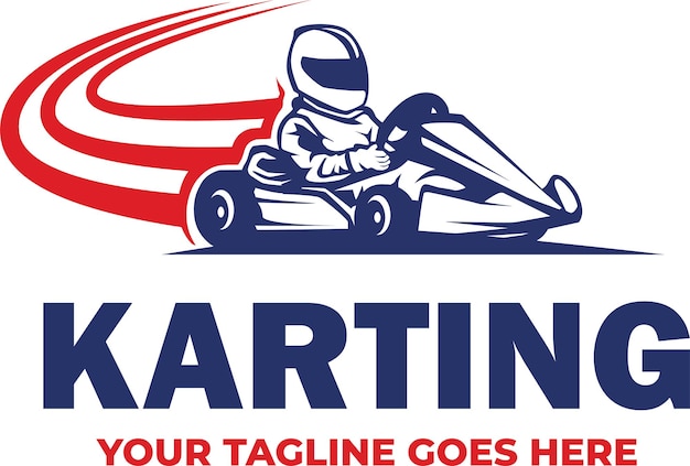 Vector ga kart logo sjabloon karting logo vector illustratie