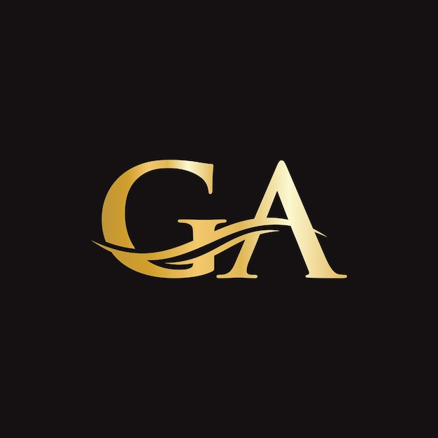 Логотип GA Letter Linked Logo для бизнеса и фирменного стиля Initial Letter GA Logo Vector Template