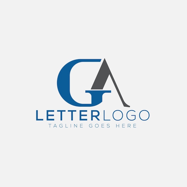 Ga logo design template vector graphic branding element