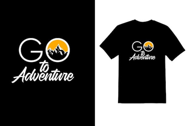 Ga naar Adventure lettertype t-shirt ontwerpsjabloon