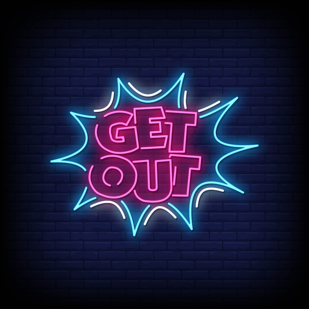 Ga uit Neon Signs Style Text