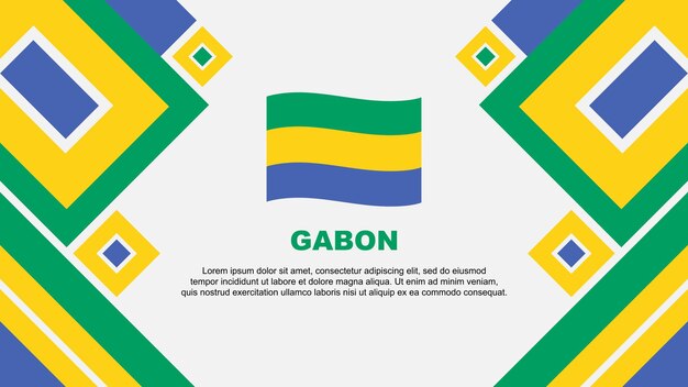 Gabon Flag Abstract Background Design Template Gabon Independence Day Banner Wallpaper Vector Illustration Gabon Cartoon