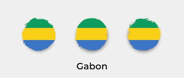 Gabon flag grunge bubbles icon vector illustration