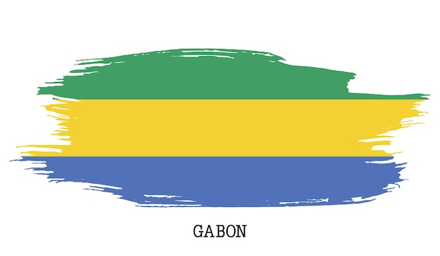 Gabon flag vector grunge paint stroke