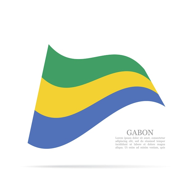 Gabon nationale vlag zwaaien vector icon