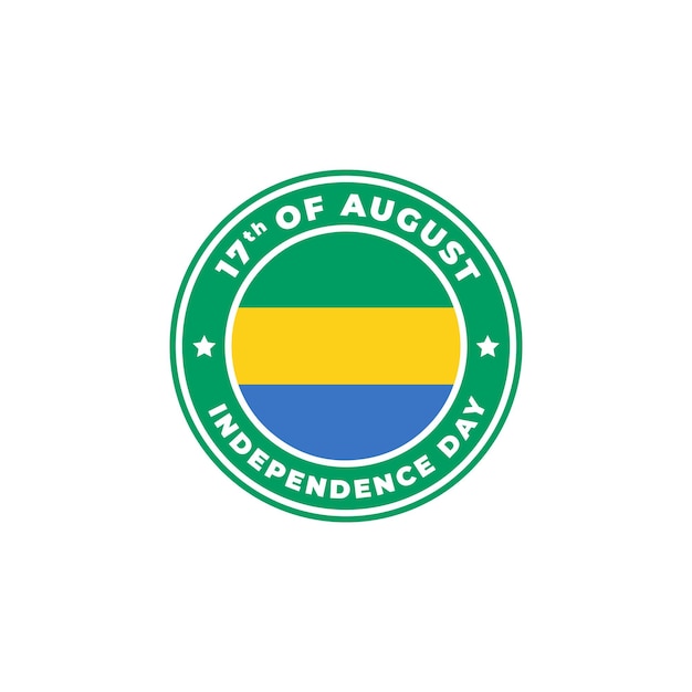 Gabon Onafhankelijkheidsdag 17 augustus Logo Badge voor Label Teken Symbool Stempel Embleem Pictogram Vector