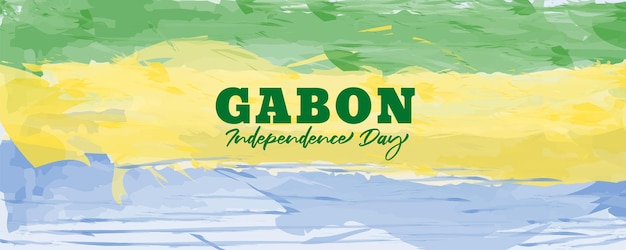 Gabon Onafhankelijkheidsdag aquarel achtergrondontwerp