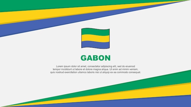 Gabon Vlag Abstracte Achtergrond Ontwerpsjabloon Gabon Onafhankelijkheidsdag Banner Cartoon Vector Illustratie Gabon Design