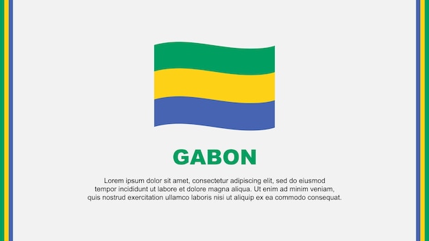 Gabon Vlag Abstracte Achtergrond Ontwerpsjabloon Gabon Onafhankelijkheidsdag Banner Sociale Media Vector Illustratie Gabon Cartoon
