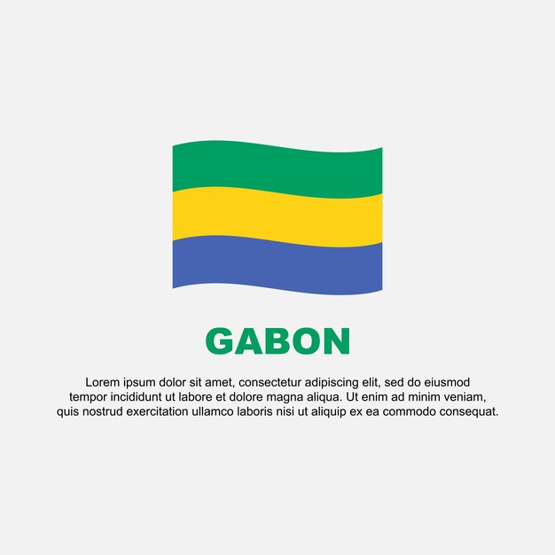 Gabon Vlag Achtergrond Ontwerpsjabloon Gabon Onafhankelijkheidsdag Banner Social Media Post Gabon Achtergrond