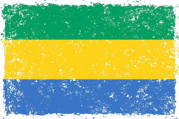 Gabon vlag grunge noodlijdende stijl