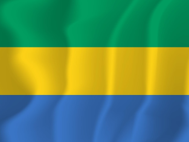 Gabon Waved Flag Illustration Vector Background