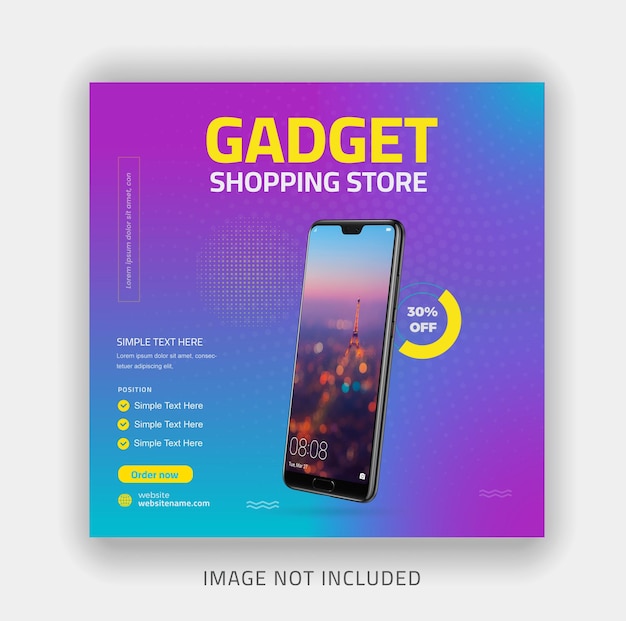 Vector gadget promotion banner template