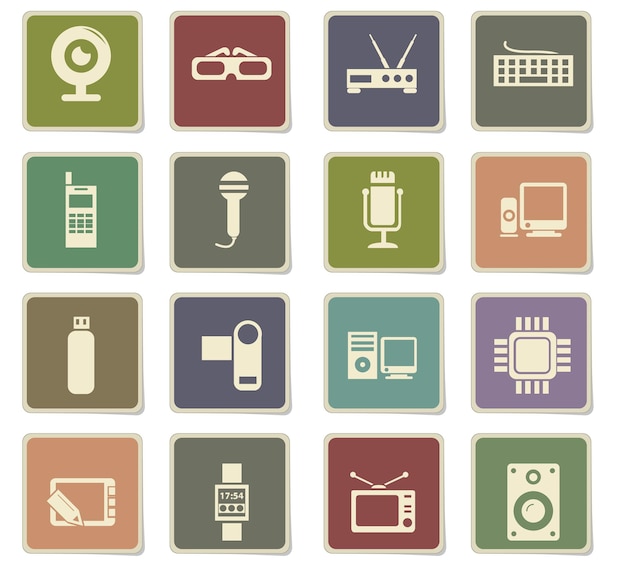 Gadget vector iconen voor gebruikersinterface ontwerp