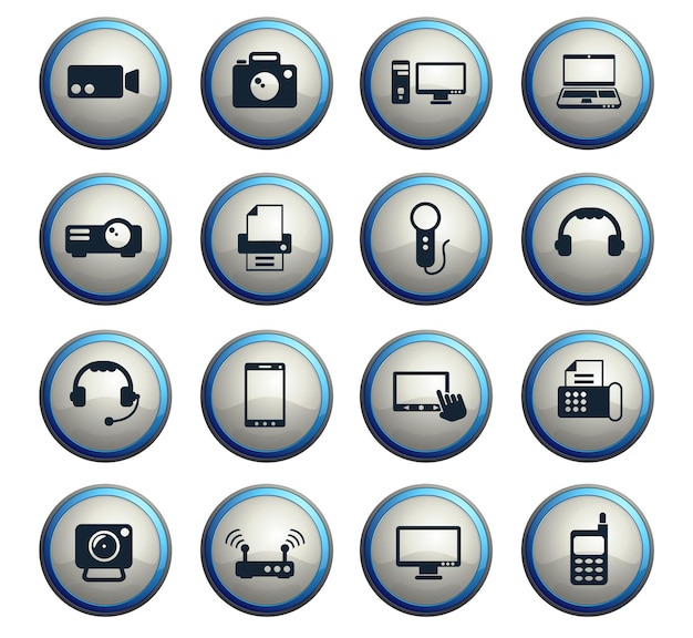 Icone vettoriali gadget per il web e la progettazione dell'interfaccia utente
