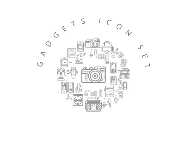 Gadgets icon set design