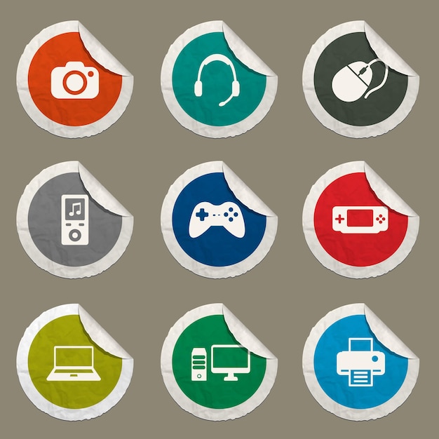 Set di icone di gadget per siti web e interfaccia utente