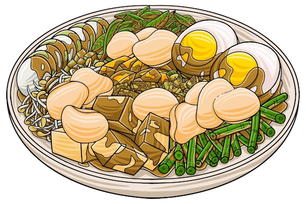 평면 디자인 스타일의 인도네시아 자카르타 Gado-gado