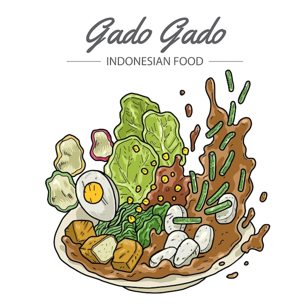 Gado gado is een Indonesische Salade met Pinda Dressing