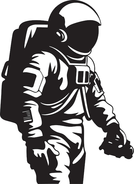 Vector galactic voyager astronaut symbol design stellar navigator vector spacesuit icon