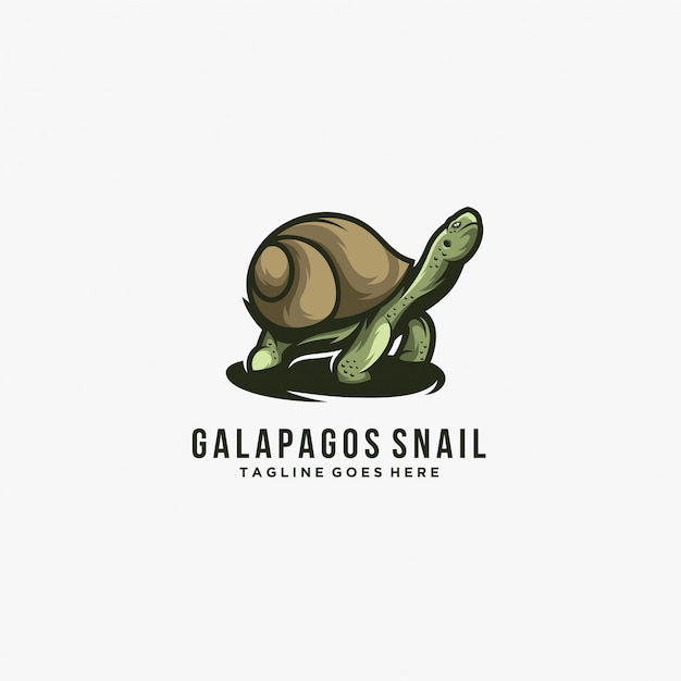 Galapagos met slak vormen illustratie logo.